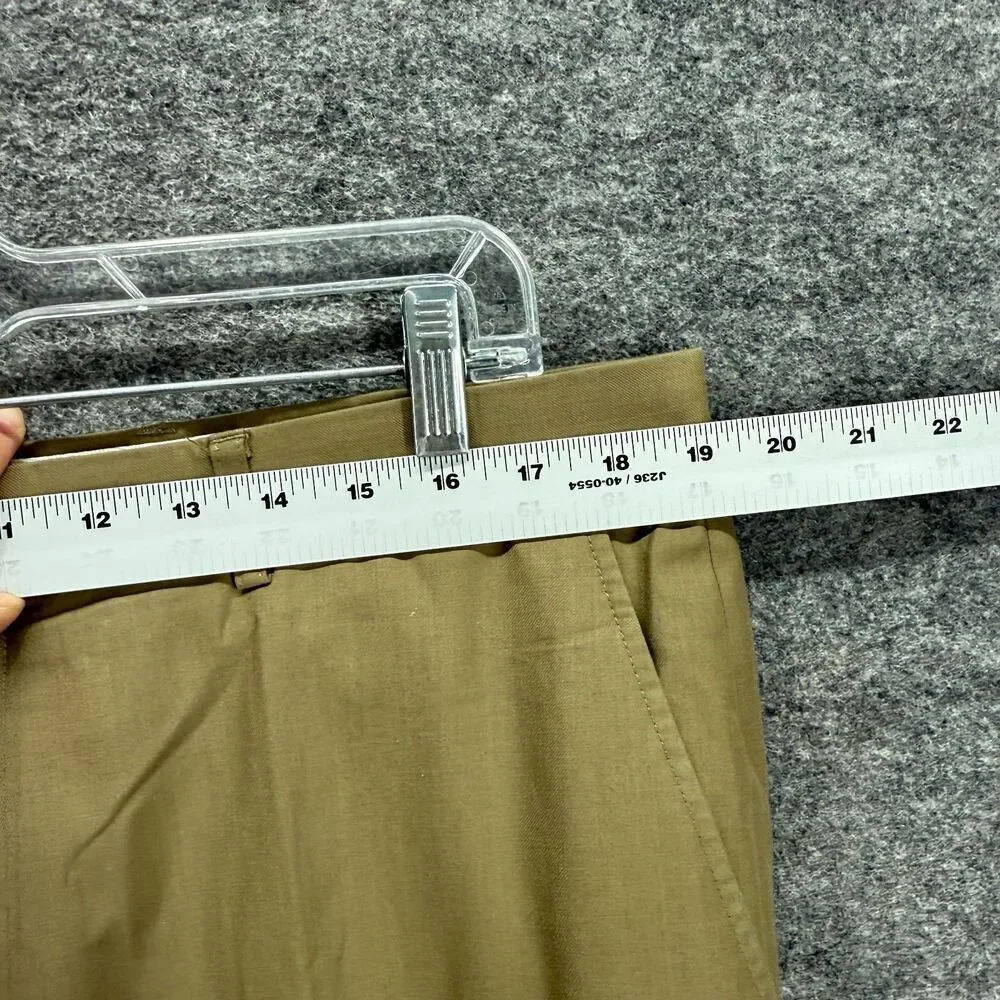 Linea Naturale Dress Pants Men 35 Beige Mid Rise Pleated Cuffed Pockets Straight